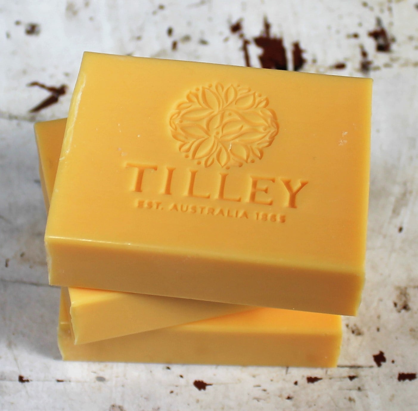 Tilley Soap Bar - Tahitian Frangipani - morpeth gift gallery tilley skincare soap hand body wash lotion cream nail bath bomb tahitian frangipani candle diffuser