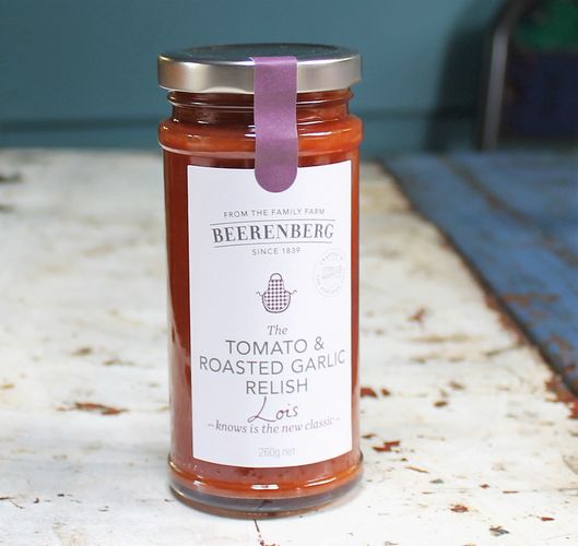 Beerenberg - Tomato & Roasted Garlic Relish - morpeth gift gallery hunter valley gourmet foods beerenberg australian made family owned business sauce tomato roasted garlic dressing marinade jam conserve chutney relish curd marmalade honey simmer one pot cook