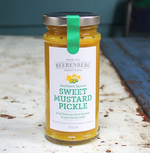Beerenberg - Sweet Mustard Pickle - morpeth gift gallery hunter valley gourmet foods beerenberg australian made family owned business sauce dressing sweet mustard pickle marinade jam conserve chutney relish curd marmalade honey simmer one pot cook
