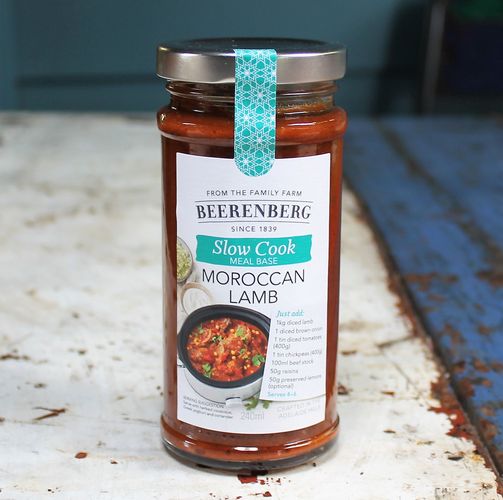 Beerenberg - Slow Cooker Moroccan Lamb - morpeth gift gallery hunter valley gourmet foods beerenberg australian made family owned business sauce slow cook moroccan lamb dressing marinade jam conserve chutney relish curd marmalade honey simmer one pot cook