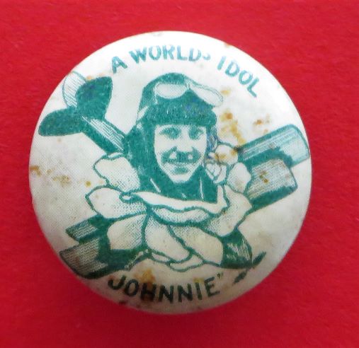 WWII RAF "Johnnie" Air Ace Badge - morpeth antique centre hunter valley australian world war one two badge pin tinnie allies russia comfort fund red cross soldier legacy ANZAC air ace james johnson johnnie pilot