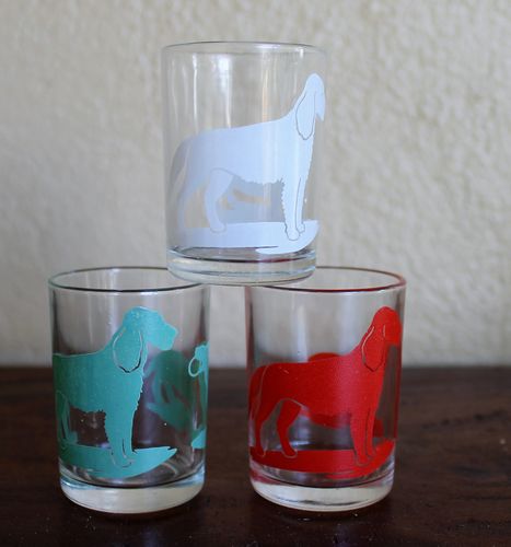 Swanky Swig Sample Size Trio Glasses - Dogs - morpeth antique centre hunter valley swanky swig sanitarium show bag sample size food condiment jars containers glasses dogs