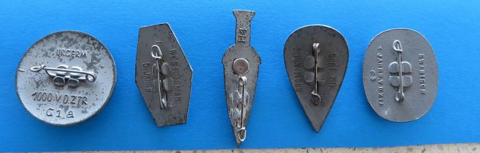German Badge Set - Sword & Shields - morpeth anrtique centre hunter valley german world war two II WHW winterhilfswerk charity campaign relief tinnie badge third reich