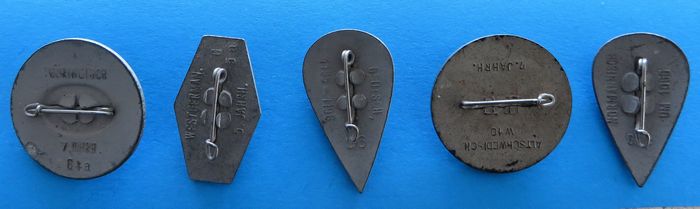 German Badge Set - Shields - morpeth anrtique centre hunter valley german world war two II WHW winterhilfswerk charity campaign relief tinnie badge third reich