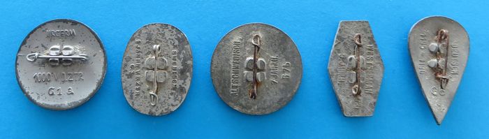 German Badge Set - Shields (no stones) - morpeth antique centre hunter valley german badge tinnie whw winter charity relief winterhilfswerk shields third reich