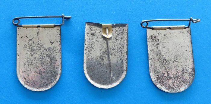 German Badge Trio - VDA - morpeth antique centre hunter valley german badge tinnie whw winter charity relief winterhilfswerk shields third reich town city coat of arms vda cultural organisation