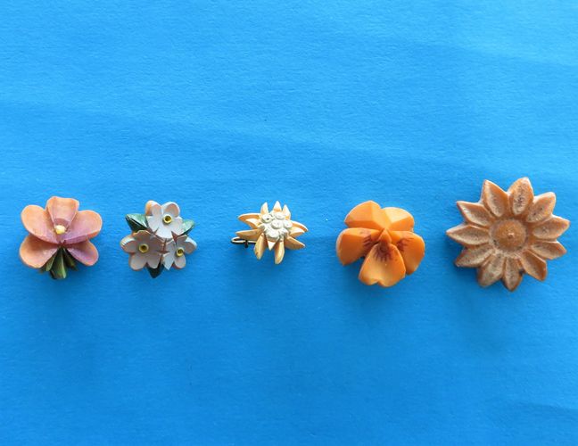 German Badge Set - Flowers - morpeth antique centre hunter valleywildflower german third reich winter charity relief badge amber baltic tinnie donation pin token plastic glass timber pottery metal