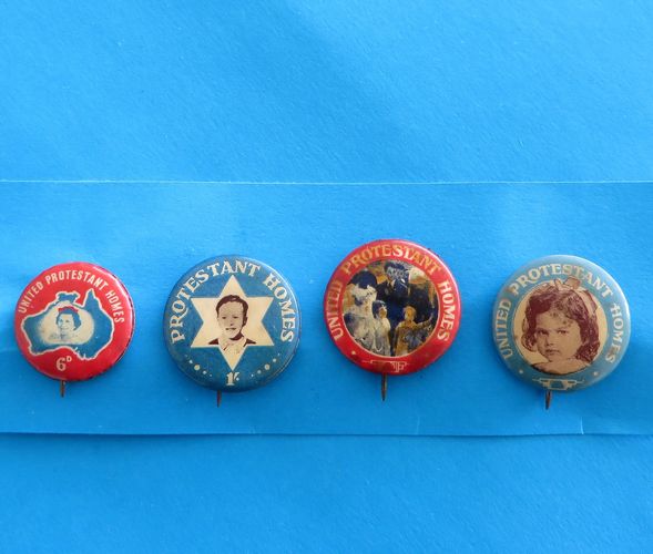 United Protestant Homes Badge Set - morpeth antique centre hunter valley australian tinnie badge pin united protestant homes sydney