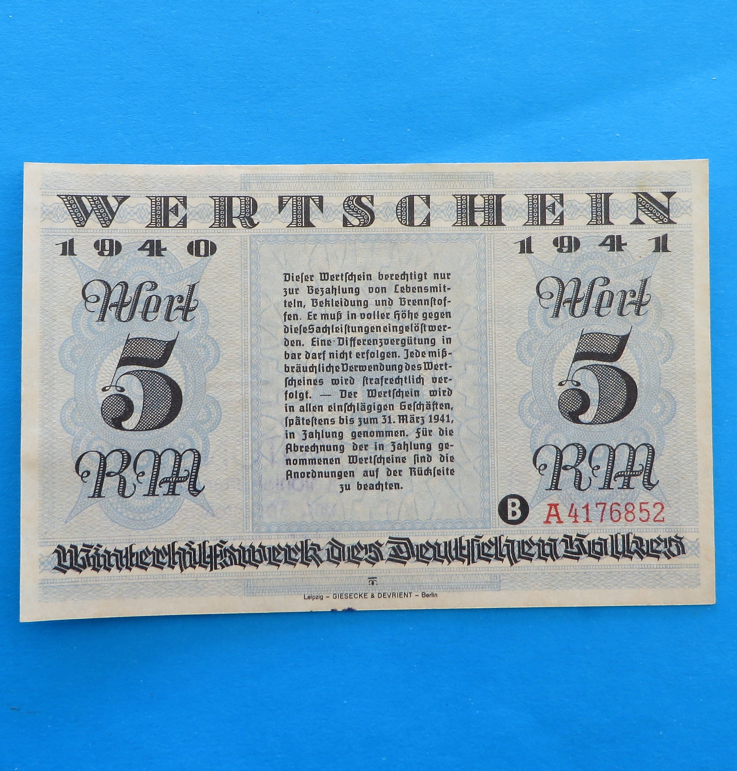 WWII German Donation Certificate - morpeth antique centre hunter valley third reich german world war two winter charity relief badge pin baltic amber shi 1937 1938 season ticket poster propaganda WHW