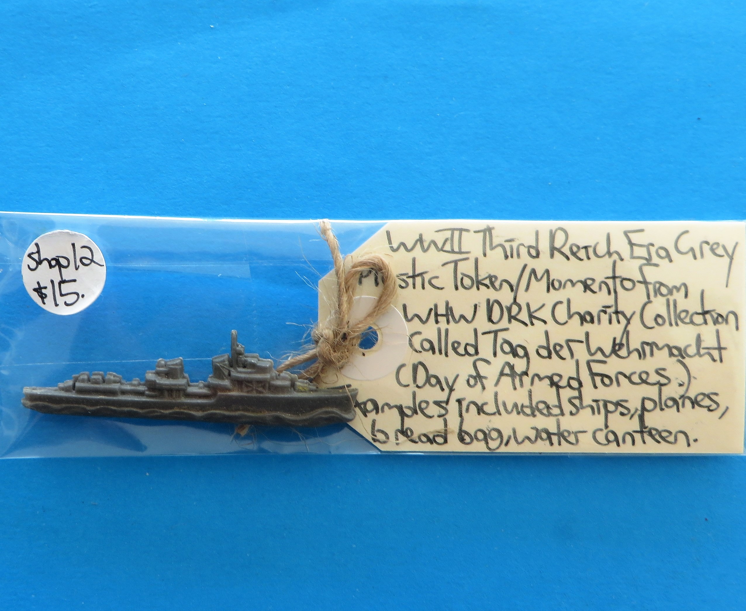 German Charity Relief Token - Ship - morpeth antique centre hunter valley third reich german world war two winter charity relief badge pin baltic amber DRK day of armed forces wehrmacht token WHW