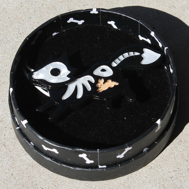 Erstwilder Brooch - Frightful Fox - morpeth antique centre hunter valley erstwilder brooch enamel pin earrings necklace witch kitschy bone brigade retro pin up frightful fox collectable halloween all hallows eve