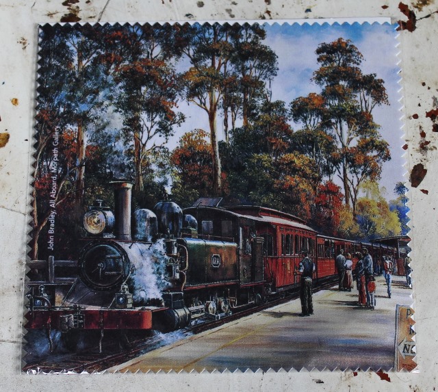 Glasses Case - Steam Train - morpeth gift gallery hunter valley micro fibre cleaning cloth lens reading glasses camera discs computer screen watches keyboards john bradley steam train puffing billy all aboard australia