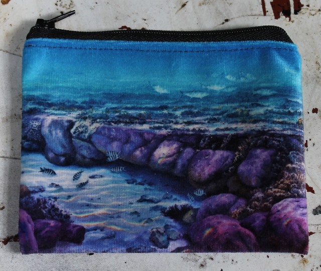Zip Purse - Ocean Reef - morpeth gift gallery hunter valley zip zippered purse coins toiletries make-up keys robyn collier ocean reef great barrier under water world lady elliot's jewels natural wonder world