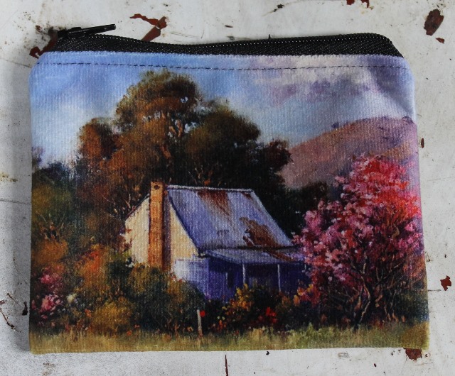 Zip Coin Purse - Country Cottage - morpeth gift gallery hunter valley zip zippered purse coins toiletries make-up keys country homestead australian brungle new south wales