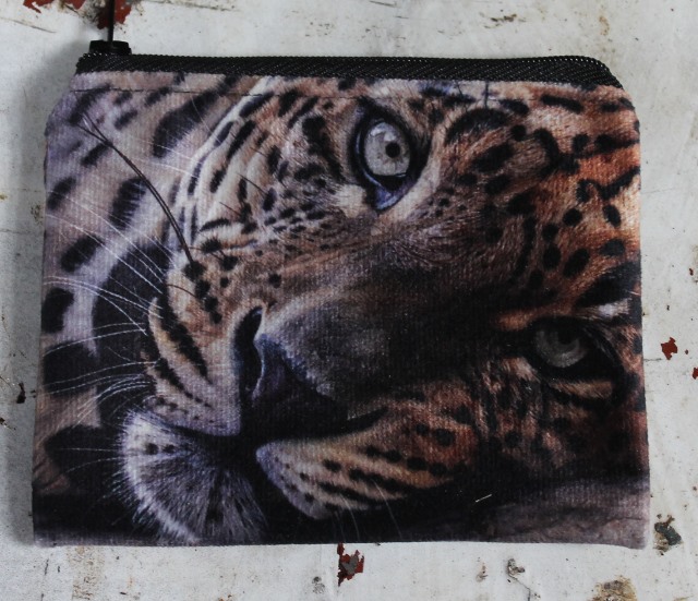 Zip Purse - Leopard - morpeth gift gallery hunter valley zip zippered purse coins toiletries make-up keys garry fleming lazy leopard jungle cat