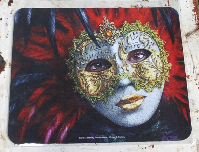Computer Mouse Mat - Masquerade - morpeth gift gallery hunter valley computer mouse mat pad mask masquerade gordon hanley metal point drawing pure metal silver gold platinum