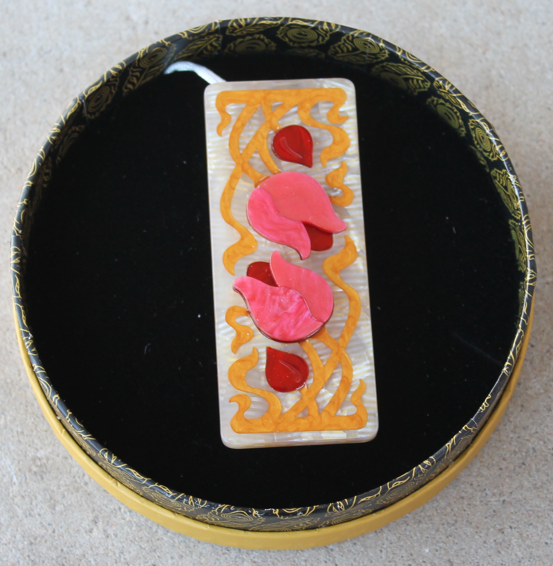 Erstwilder Brooch - Flower and Thorn - morpeth antique centre hunter valley erstwilder enamel pin doggo darkness earring brooch necklace art nouveau flower and thorn retro enamel pin up collectable