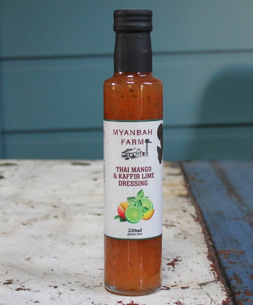 Myanbah - Thai Mango & Kaffir Lime Dressing - morpeth gourmet foods gift gallery hunter valley myanbah farm dulce de leche oil dukkah dukka relish mayonnaise aioli salad dressing caramelised mango kaffir lime thai balsamic jam dessert sauce paste butter