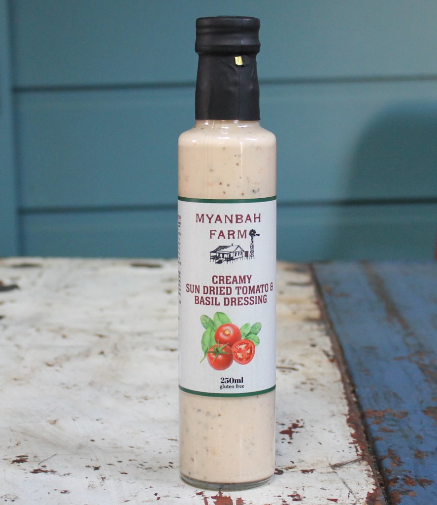 Myanbah - Creamy Tomato & Basil dressing - morpeth gourmet foods gift gallery hunter valley myanbah farm dulce de leche oil dukkah dukka relish mayonnaise aioli salad dressing caramelised sun dried tomato basil balsamic jam dessert sauce paste butter