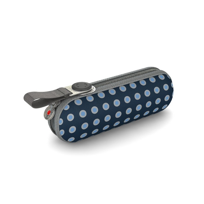 Knirps Umbrella with Case Navy Dots - morpeth gift gallery hunter valley knirps ultra 50 200 X1 Compact case umbrella light mini duomatic push button open close sun shield travel navy dots aqua black red pink blue turquoise