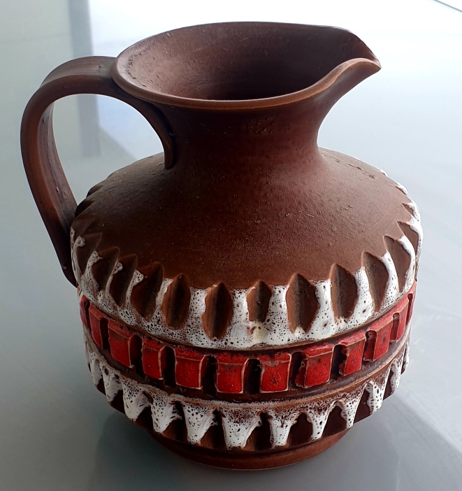 Italian Jug Vase - has damage - morpeth antique centre hunter valley west german pottery vase jug pot plant holder fat lava ceramic