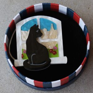 Erstwilder Brooch – Le Chat le Reveur (Cat in Window)