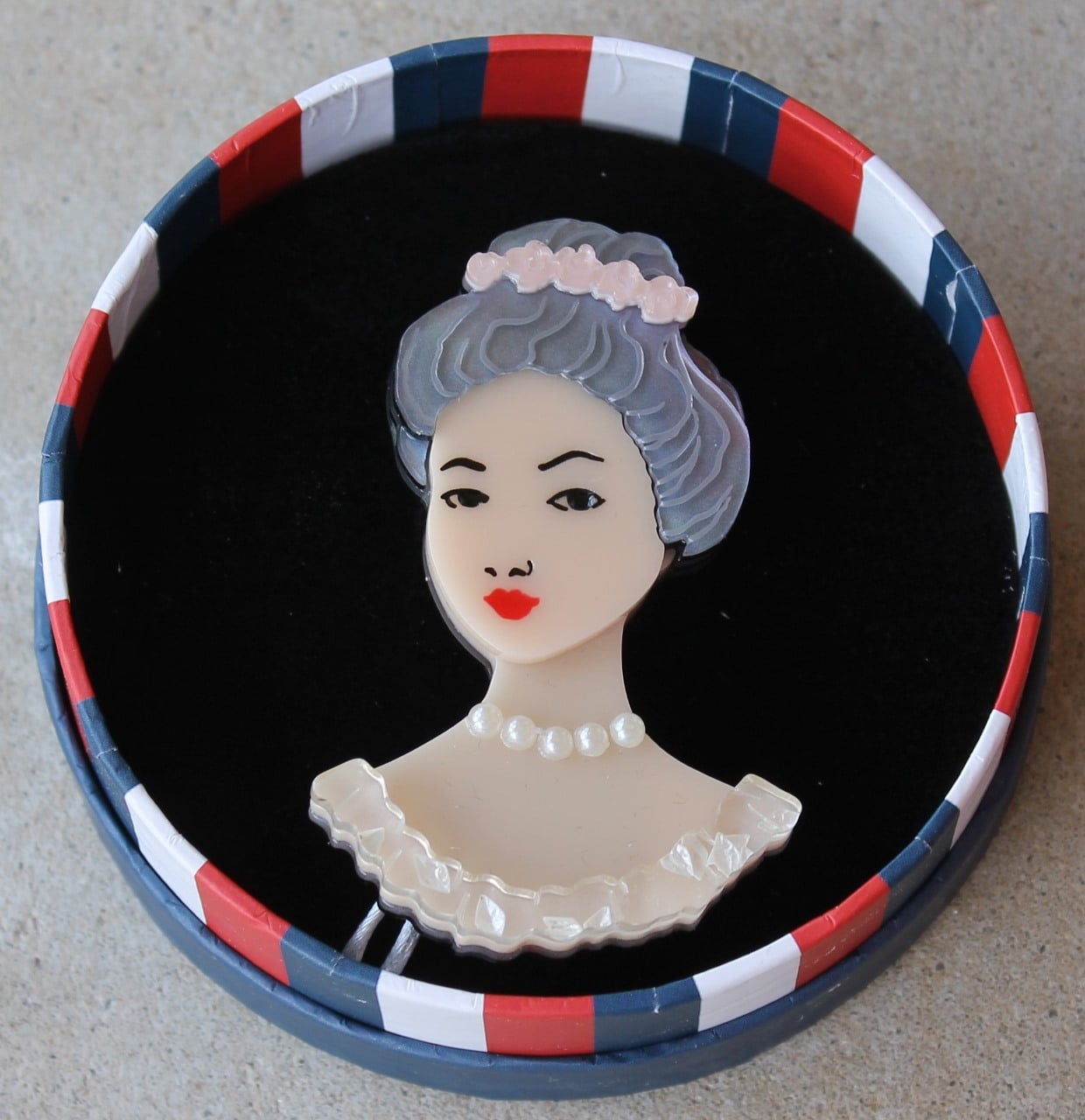 Erstwilder Brooch - Marie Antoinette - morpeth antique centre hunter valley erstwilder brooch necklace earrings scarf paris holiday french marie antoinette french revolution let them eat cake