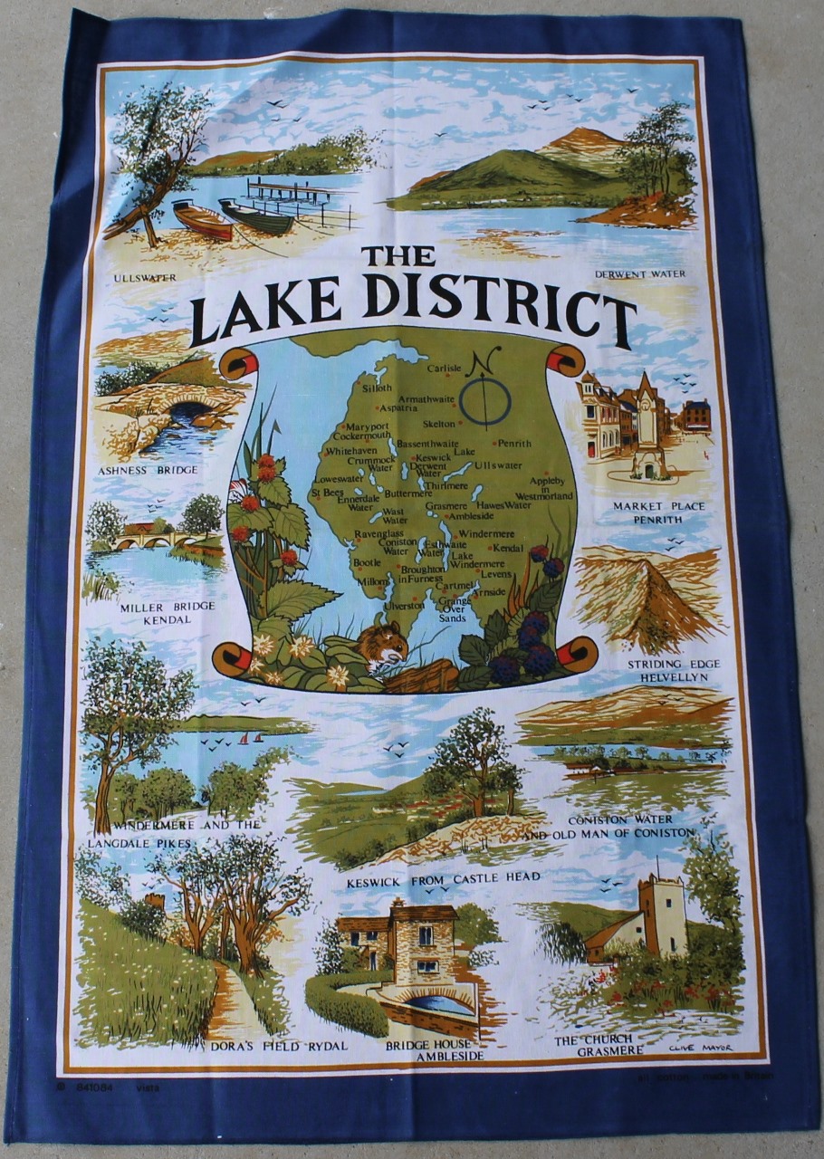 Teatowel - Lake District, England - morpeth antique centre hunter valley tea towel roadtrip linen cotton vintage lake district windemere beatrix potter country peter rabbit united kingdom england