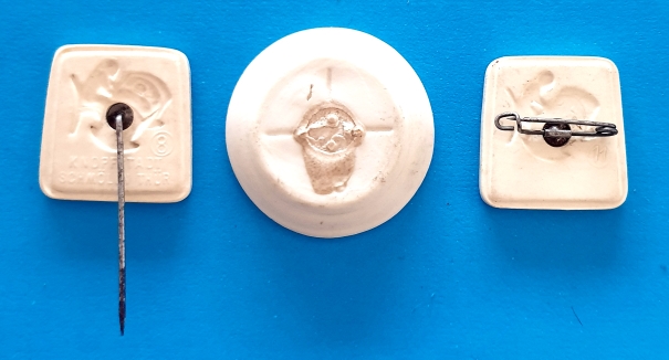 German Charity Badge Trio - Mother & Child - morpeth antique centre hunter valley german world war two II third reich WHW winter charity relief token glass metal plastic donation pin badge mother's day kind welfare