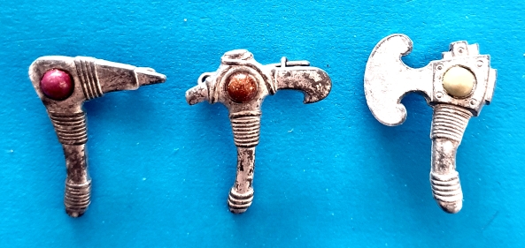 German Charity Badge Trio - Axes - morpeth antique centre hunter valley german world war two II third reich WHW winter charity relief token glass metal plastic donation pin badge axe
