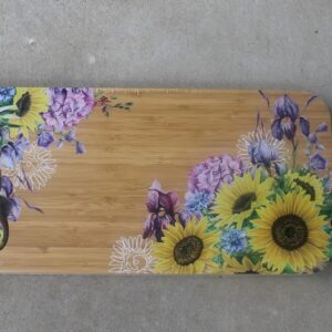 Serving Board with Cheese Knives – Sunflowers