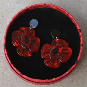 Erstwilder Earrings – Remembrance Poppy (Drop)