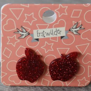 Erstwilder Earrings – Red Apple Stud