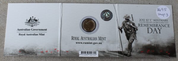morpeth antique centre hunter valley australia two dollar coin red poppy remembrance ANZAC 2012 collectable WWI WWII world war Flanders Field