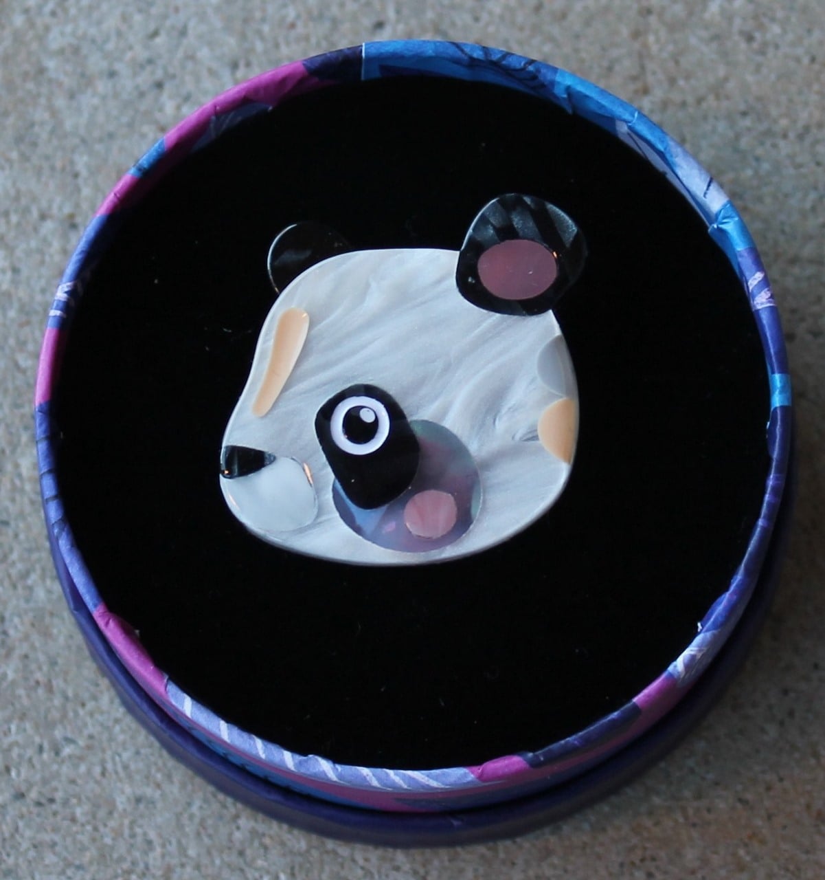 Erstwilder Ring - The Patient Panda - Large Size - morpeth antique centre hunter valley erstwilder pete cromer wildlife zealous zebra brooch ring scarf earrings necklace patient panda