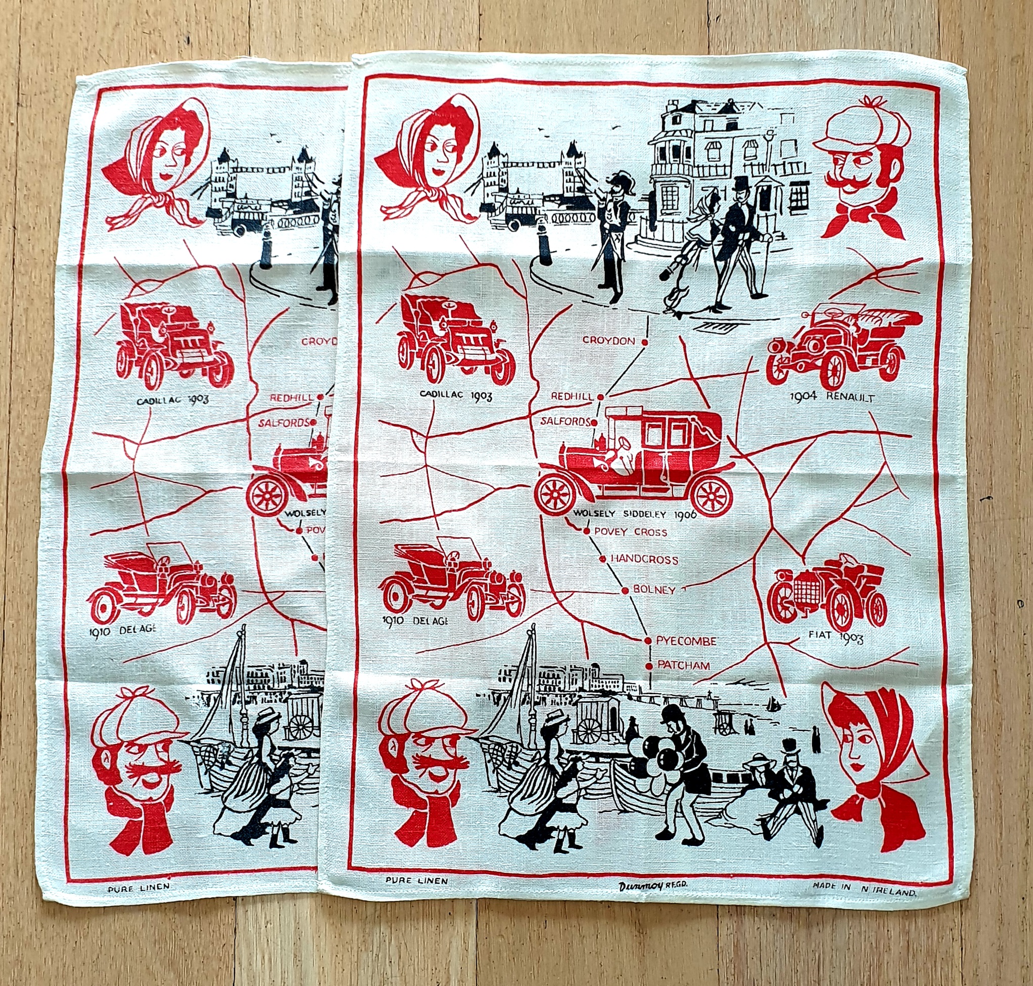Hand Towel - Touring - morpeth antique centre hunter valley vintage tea towel road trip touring united kingdom england hand towel linen cotton rayon