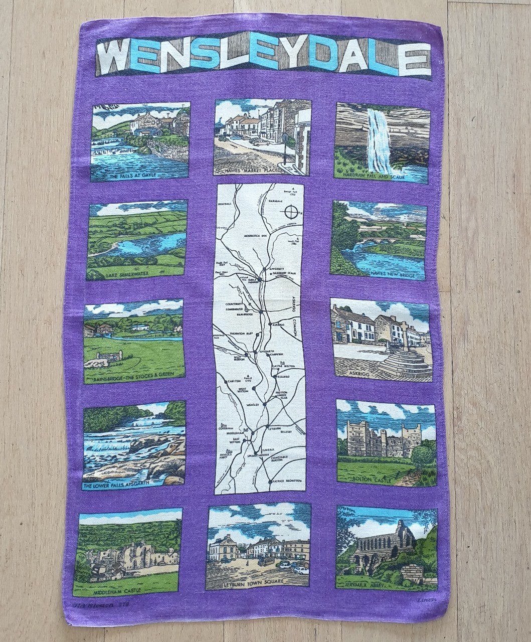 Teatowel - Wensleydale, UK - morpeth antique centre hunter valley road trip vacation holiday vintage tea towels linen cotton wensleydale cheese united kingdom england
