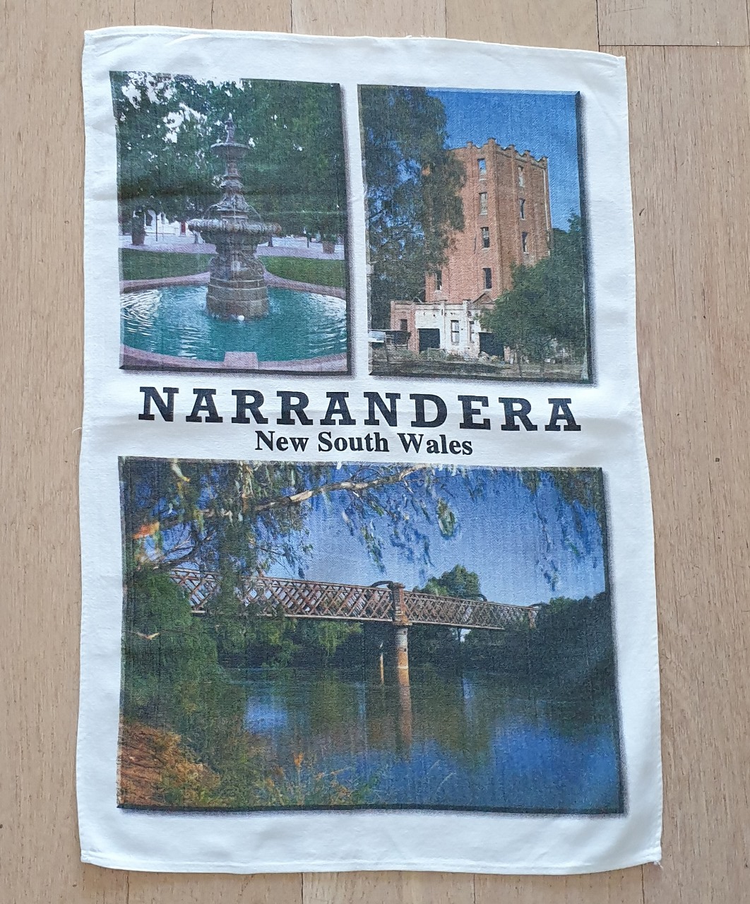 Teatowel - Narrandera - morpeth antique centre hunter valley road trip vacation holiday vintage tea towels linen cotton narrandera new south wales
