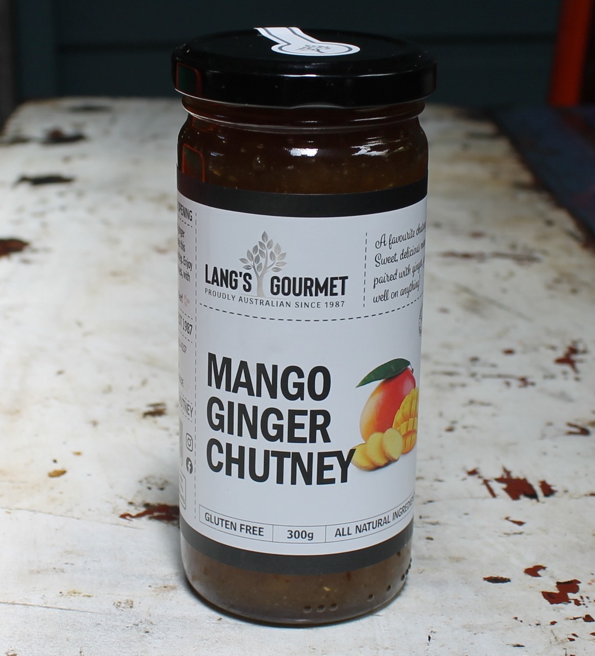 Lang's Mango Ginger Chutney - morpeth gourmet foods hunter valley sauce lang's queensland sauce dressing jam mango ginger chutney