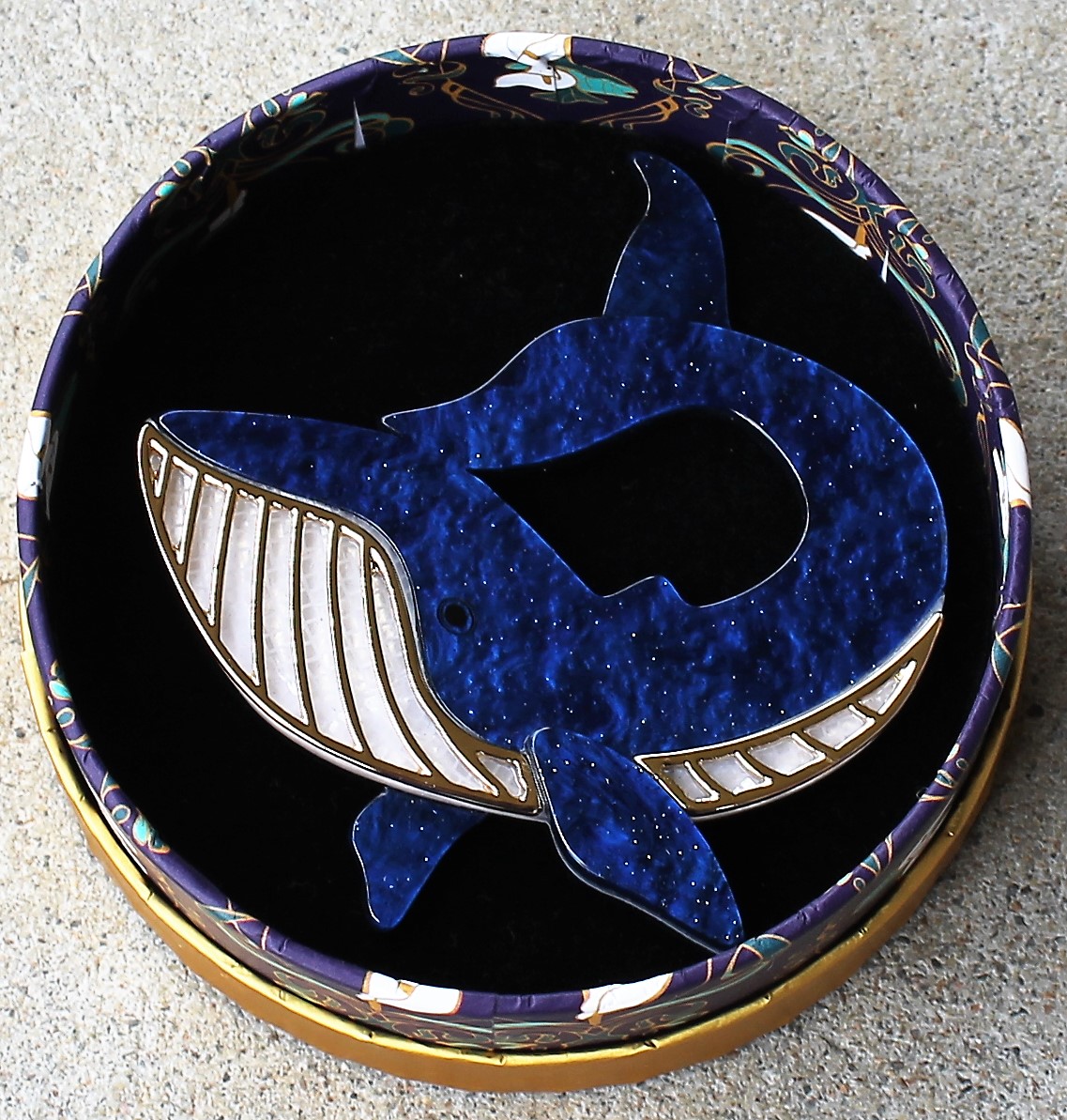 Erstwilder Brooch - Boundless Sea - morpeth antique centre hunter valley erstwilder laura blythman hair clip brooch retro collectable la belle epoque earring drop stud art nouveau boundless sea whale humpback blue ocean deep sperm