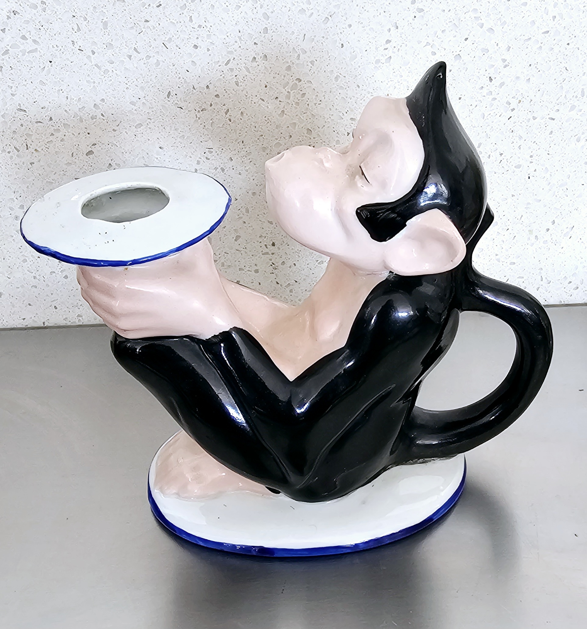 Candle Holder (Monkey) - morpeth antique centre hunter valley region art deco monkey candle stick holder ceramic porcelain painted vintage