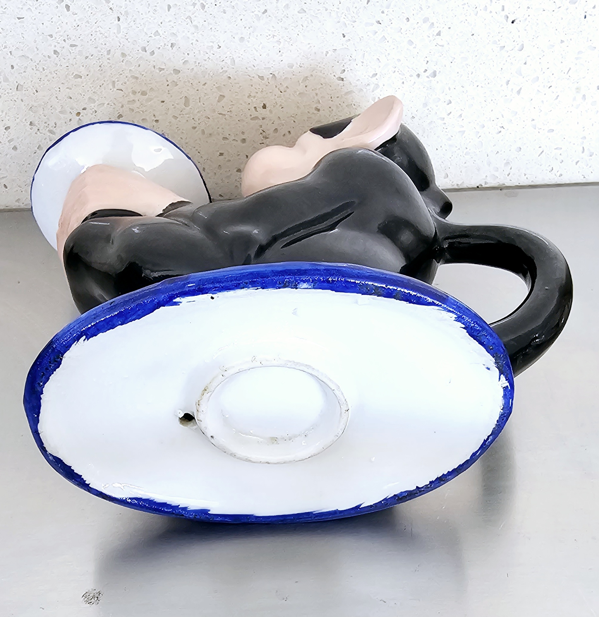 Candle Holder (Monkey) - morpeth antique centre hunter valley region art deco monkey candle stick holder ceramic porcelain painted vintage wee willie winkie stick