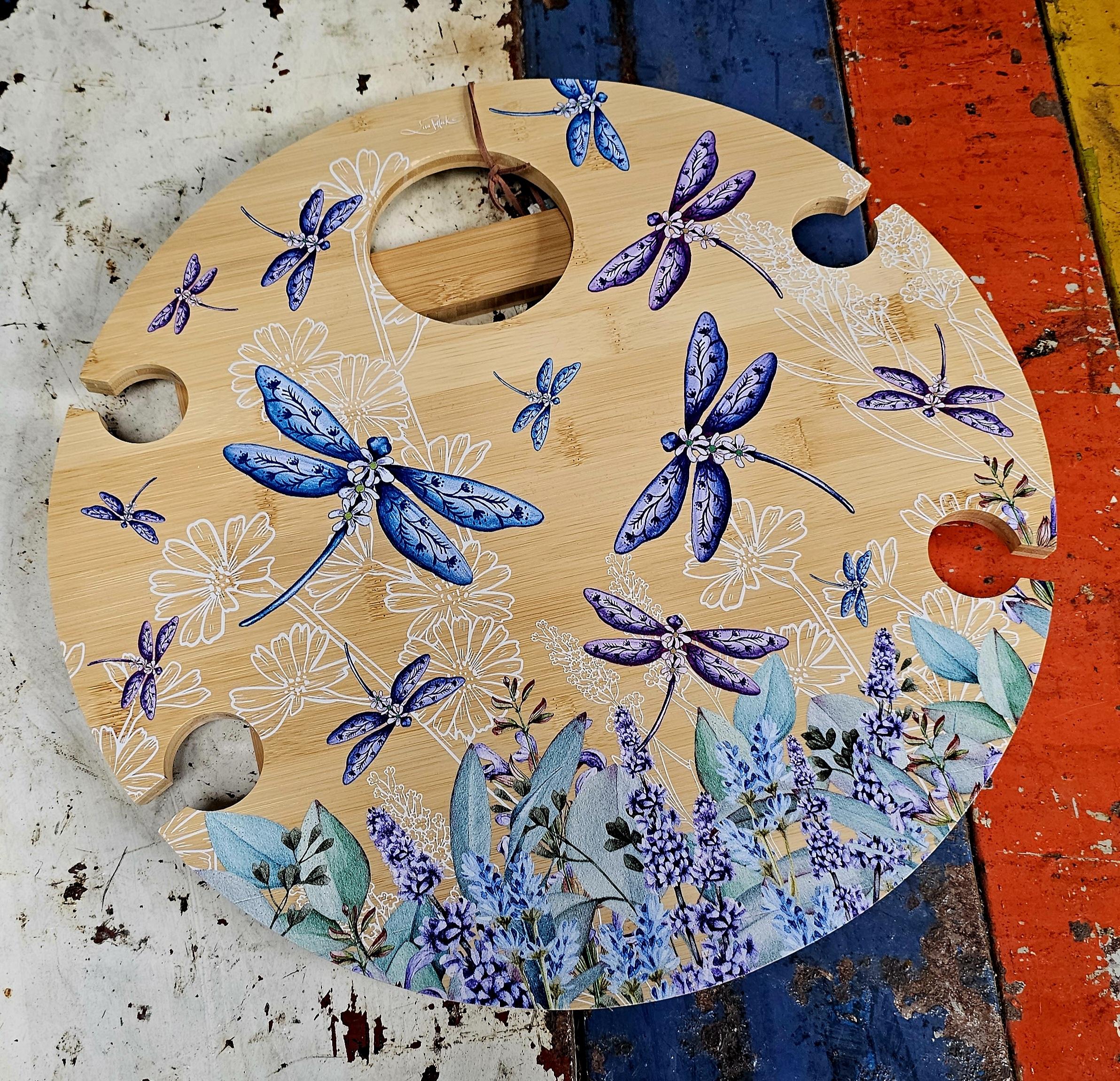 Picnic Table for Four - Dragonfly - morpeth gift gallery hunter valley region lisa pollock bamboo entertaining australian artist eco friendly art from the heart dragonfly