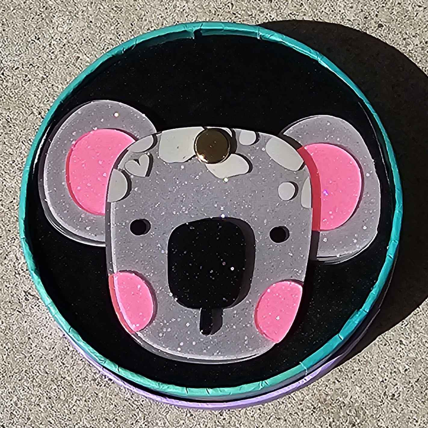 Erstwilder Mirror Compact - Keith the Koala - morpeth antique centre hunter region valley erstwilder brooch mirror compact earrings necklace hair clips retro collectable kutopia keith the koala australian native animal fauna