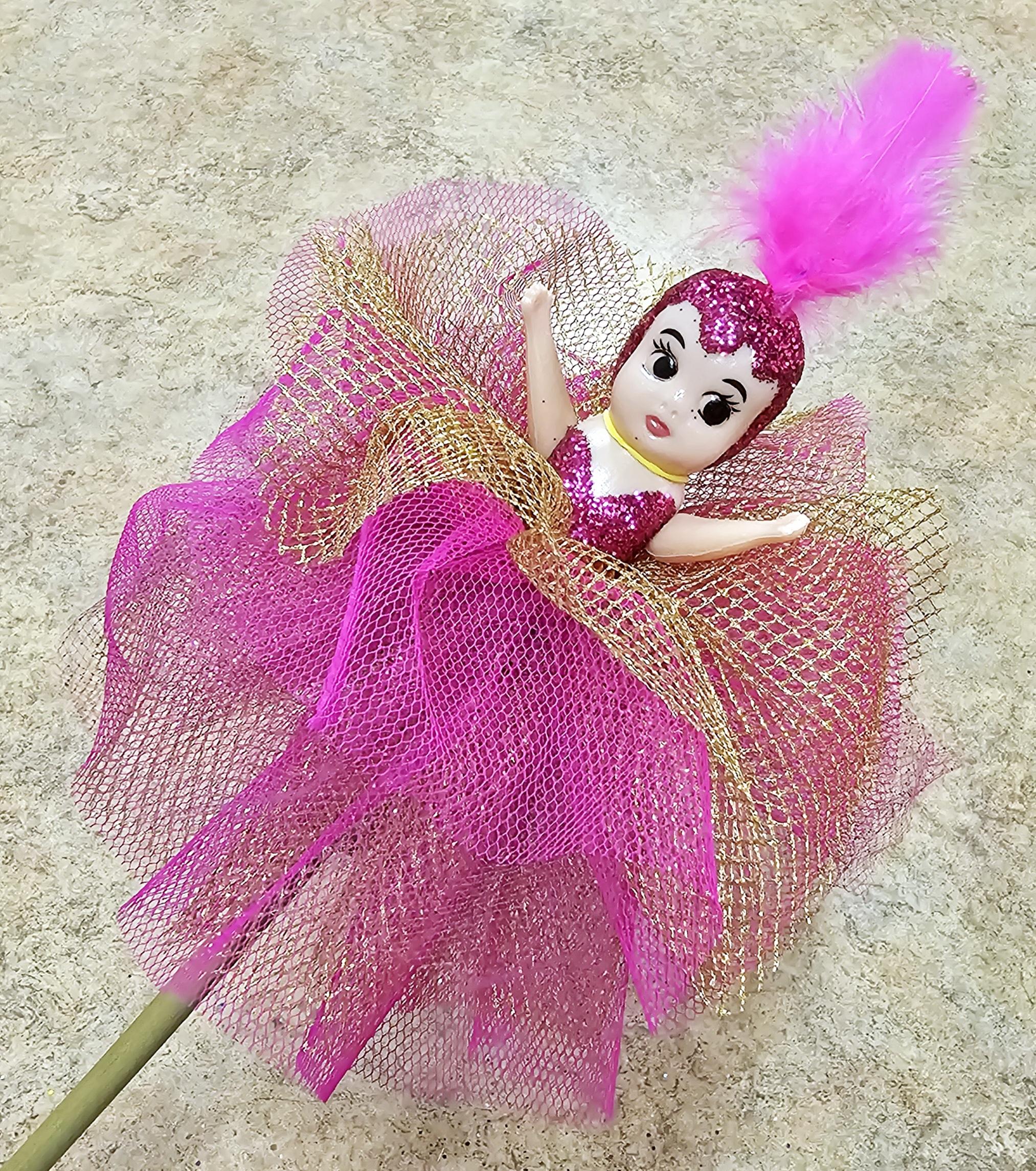 Kewpie Doll - Pink & Gold - morpeth gift gallery antique centre hunter region valley kewpie cupie doll show girl carnival carnie bamboo stick kitsch tulle glitter lavender lil sydney royal easter side alley