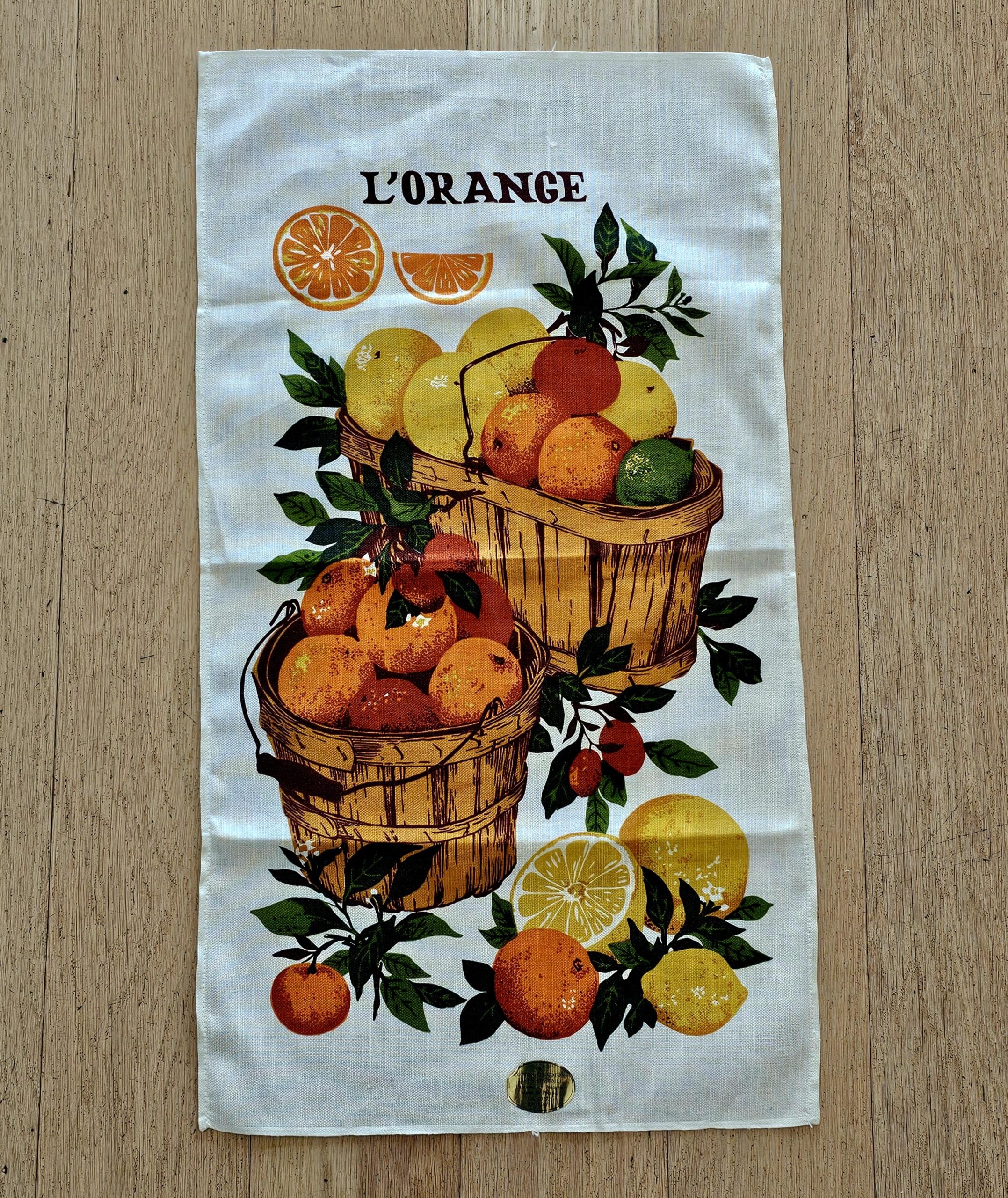 Teatowel - L'Orange - morpeth antique centre hunter valley region cotton linen tea towel vintage road trip destinations country city towns places L'Orange orange