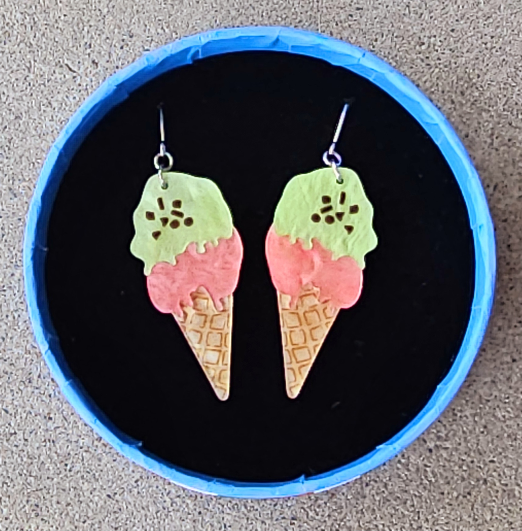 Erstwilder Earrings - La Dolce Vita Gelato - morpeth antique centre hunter valley region erstwilder love everlasting valentines day brooch earrings necklace hair clip retro collectable che bello ciao bella italian italy venice pisa rome cinque terre, tuscany roman holiday la dolce vita gelato icecream