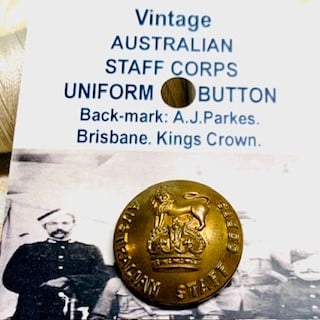 Australian Staff Corps Uniform Button (code 507) - Morpeth Antique Centre Australian Staff Corp Uniform Button