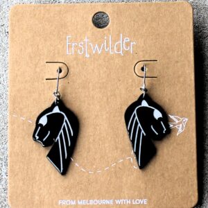 Erstwilder Earrings – Jaguar Black/Silver