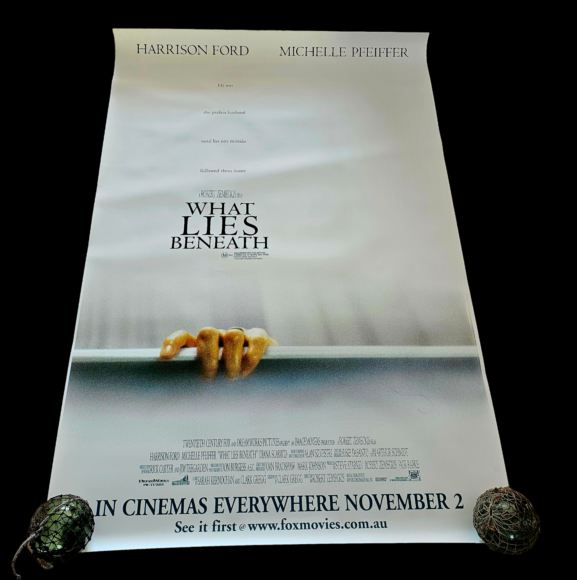 Movie Banner - What Lies Beneath - morpeth antique centre hunter valley region movie poster banner what lies beneath harrison ford michelle pfeiffer horror thriller